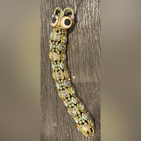 Limited Edition 6 of 500 KIRK’S FOLLY whimsical Caterpillar pin brooch AB stone - Picture 5 of 16
